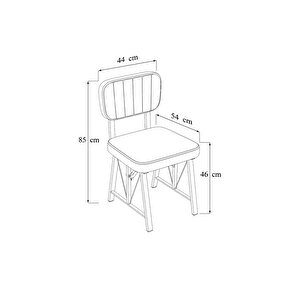 Hayat 70x110 Bendir Mutfak Masası, Mutfak Masası Takımı, Yemek Masası, 2 Sandalye 1 Bench - Lacivert
