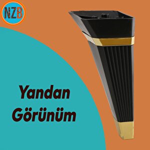 Mobilya Kanepe Sehpa Tv Ünitesi Koltuk Ayağı Baza Ayak 23 Cm Siyah Altın
