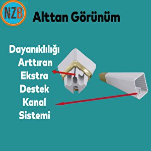 Mobilya Kanepe Sehpa Tv Ünitesi Koltuk Ayağı Baza Ayak 23 Cm Beyaz Altın