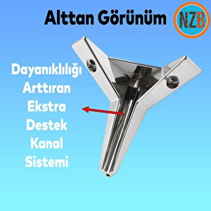 Mobilya Kanepe Sehpa Tv Ünitesi Koltuk Ayağı 15 Cm Krom Renk Baza Ayak