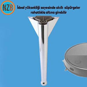Mobilya Kanepe Sehpa Tv Ünitesi Koltuk Ayağı 23 Cm Krom Renk Baza Ayak