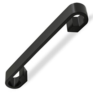 Mobilya Dolap Kapak Çekmece Kulpu Mat Siyah Metal 128 Mm