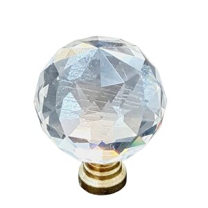 Kristal Tekli Altın 30 Mm Düğme Kulp ( 5  Adet )