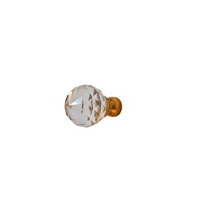 Kristal Tekli Altın 30 Mm Düğme Kulp ( 5  Adet )