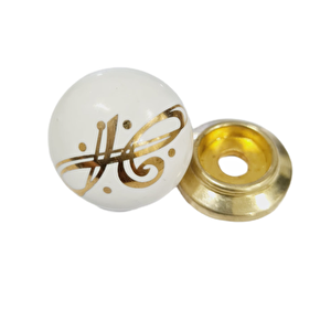 BEYAZ PORSELEN  DESENLİ  GOLD TABAN / 5 ADET
