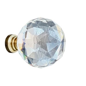 Kristal Sarı Ayak 40 Mm Düğme Kulp ( 5 Adet )