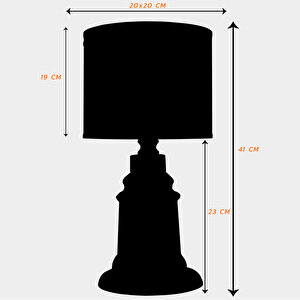 Baroque Black Glossy Shine Cam Abajur