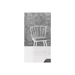 Ay Masa Ve Sandalye Takımı, Carrara Beyaz, 120x70