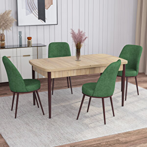 Marin Meşe Desen 80x132 Suntalam Açılabilir Mutfak Masası Takımı 4 Adet Sandalye