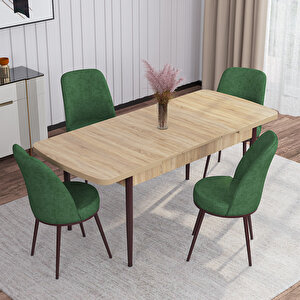 Marin Meşe Desen 80x132 Suntalam Açılabilir Mutfak Masası Takımı 4 Adet Sandalye
