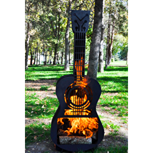 Ateş Çukuru - Gitar Tasarımlı Dekoratif Modern Şömine