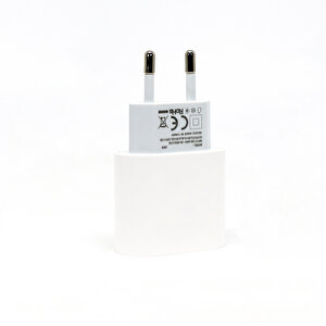 20w Pd Type-c Çıkışlı Hızlı Şarj Adaptörü 1m Lightning Kablo Set Beyaz Beyaz
