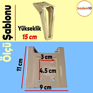Penta 6'lı Set Mobilya Tv Ünitesi Çekyat Koltuk Kanepe Destek Ayağı 15 Cm Altın Ayak M8 Civatalı