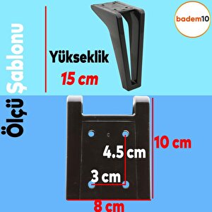 Penta 6'lı Set Mobilya Tv Ünitesi Çekyat Koltuk Kanepe Destek Ayağı 15 Cm Siyah Ayakları M8 Civatalı