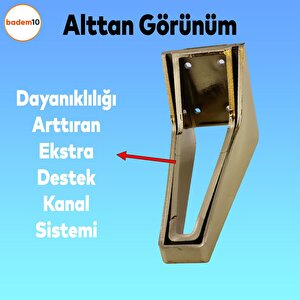 Penta 6'lı Set Mobilya Tv Ünitesi Çekyat Koltuk Kanepe Destek Ayağı 18 Cm Altın Ayak M8 Civatalı