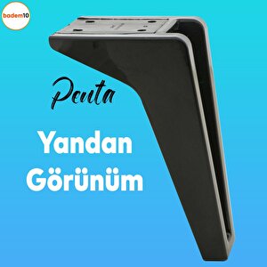 Penta 6'lı Set Mobilya Tv Ünitesi Çekyat Koltuk Kanepe Destek Ayağı 18 Cm Siyah Ayak M8 Civatalı