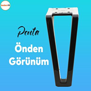 Penta 6'lı Set Mobilya Tv Ünitesi Çekyat Koltuk Kanepe Destek Ayağı 18 Cm Siyah Ayak M8 Civatalı