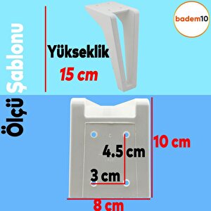 Penta 6'lı Set Mobilya Tv Ünitesi Çekyat Koltuk Kanepe Destek Ayağı 15 Cm Beyaz Ayak M8 Civatalı