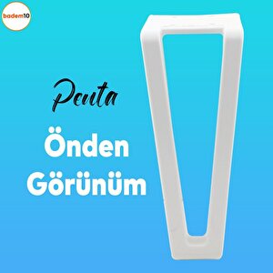 Penta 6'lı Set Mobilya Tv Ünitesi Çekyat Koltuk Kanepe Destek Ayağı 15 Cm Beyaz Ayak M8 Civatalı