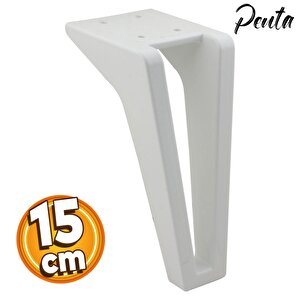 Penta 6'lı Set Mobilya Tv Ünitesi Çekyat Koltuk Kanepe Destek Ayağı 15 Cm Beyaz Ayak M8 Civatalı
