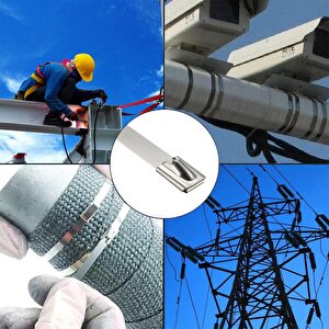 Cırt Kelepçe Metal Paslanmaz Çelik Kablo Zip Bağı Çok Amaçlı Bağlama 4.6x200 1 Adet
