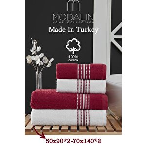 4 Lü Banyo Havlusu Seti Elvin - 70x140