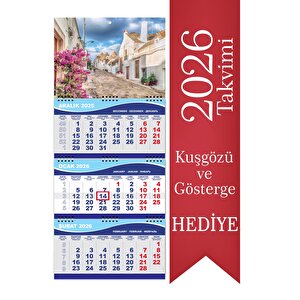 2026 Orta Boy Gemici Takvimi Denizci Duvar Takvimi 31x70 Cm