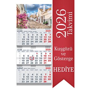 2026 Büyük Boy Gemici Takvimi Denizci Duvar Takvimi Gri Renk 33x77,5 Cm