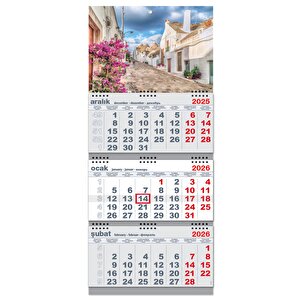 2026 Büyük Boy Gemici Takvimi Denizci Duvar Takvimi Gri Renk 33x77,5 Cm