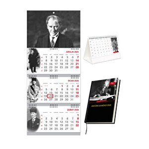 2026 Atatürk Gemici Takvimi + Atatürk Piramit Takvimi + Atatürk Ajandası Set