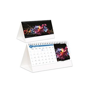 2026 Çiçekler Piramit Masa Takvimi Masaüstü Takvim 24x17 Cm
