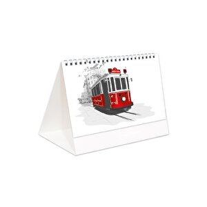 2026 İstanbul Piramit Masa Takvimi Masaüstü Takvim 16x15,5 Cm