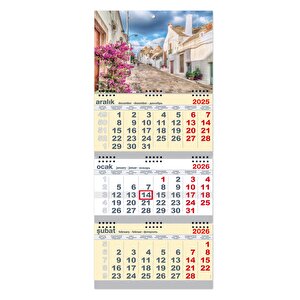 2026 Büyük Boy Gemici Takvimi Denizci Duvar Takvimi Sarı Renk 33x77,5 Cm
