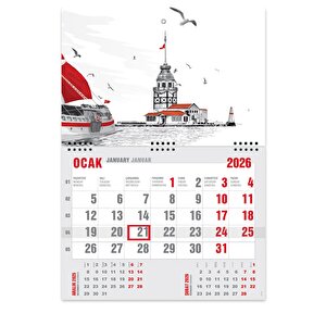 2026 Ekonomik Gemici Takvimi Denizci Duvar Takvimi 33x47,5 Cm