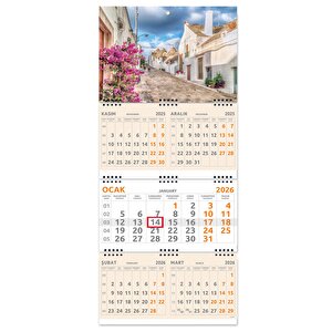 2026 5 Aylık Gemici Takvimi Denizci Duvar Takvimi 33x77,5 Cm