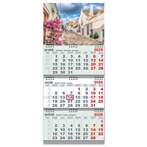 2026 Büyük Boy Gemici Takvimi Denizci Duvar Takvimi Yeşil Renk 33x77,5 Cm