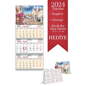 2024 Büyük Boy Extra Gemici Takvimi Denizci Duvar Takvimi 33x77,5 Cm