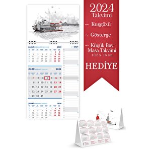 2024 Memo Gemici Takvimi Denizci Duvar Takvimi 27,5x60,5 Cm