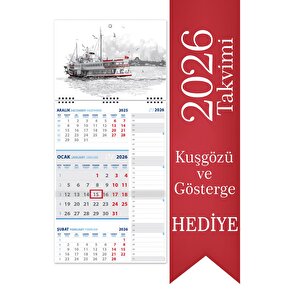 2026 Not Gemici Takvimi Denizci Duvar Takvimi 27,5x60,5 Cm