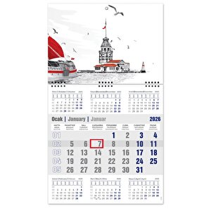 2026 7 Aylık Gemici Takvimi Denizci Duvar Takvimi 33x57 Cm