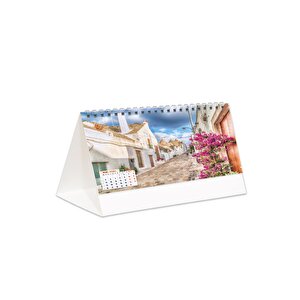 2026 Sokaklar Piramit Masa Takvimi Masaüstü Takvim 21x17 Cm