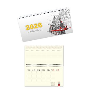2026 Haftalık Masa Takvimi Masa Sümeni Büyük Boy 33x16 Cm