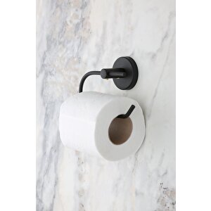 Mat Siyah Tuvalet Kağıdı Asacağı Wc Kağıtlık Tuvalet Kağıtlığı - İster Yapıştır İster Montajla