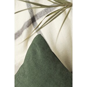 Yeşil Kırlent Kılıfı Dekoratif Düz Sade Panoroma-588 Punch Yapılabilir Panç Yeşil