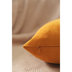 Turuncu Kırlent Kılıfı Dekoratif Düz Sade Panoroma-106 Punch Yapılabilir Panç Turuncu