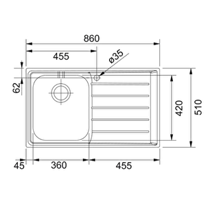 Neptun Nex 611 Inox Sağ damlalıklı Eviye 101.0656.165