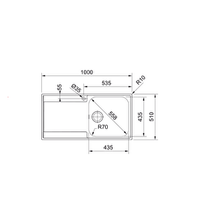 Maris Mrx 211 Inox Sol damlalıklı Eviye 127.0490.531