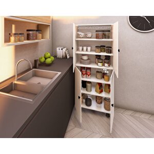 Venüs Tamamı Mdf 6 Raflı Çok Amaçlı Mutfak Banyo Ayakkabılık Dolabı 60 Cm