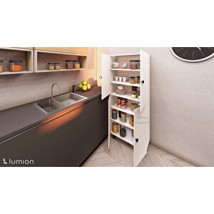 Venüs Tamamı Mdf 6 Raflı Çok Amaçlı Mutfak Banyo Ayakkabılık Dolabı 60 Cm