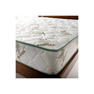 Aloevera Desen Ortopedik Tek Kişilik Yaylı Yatak 130x200 cm